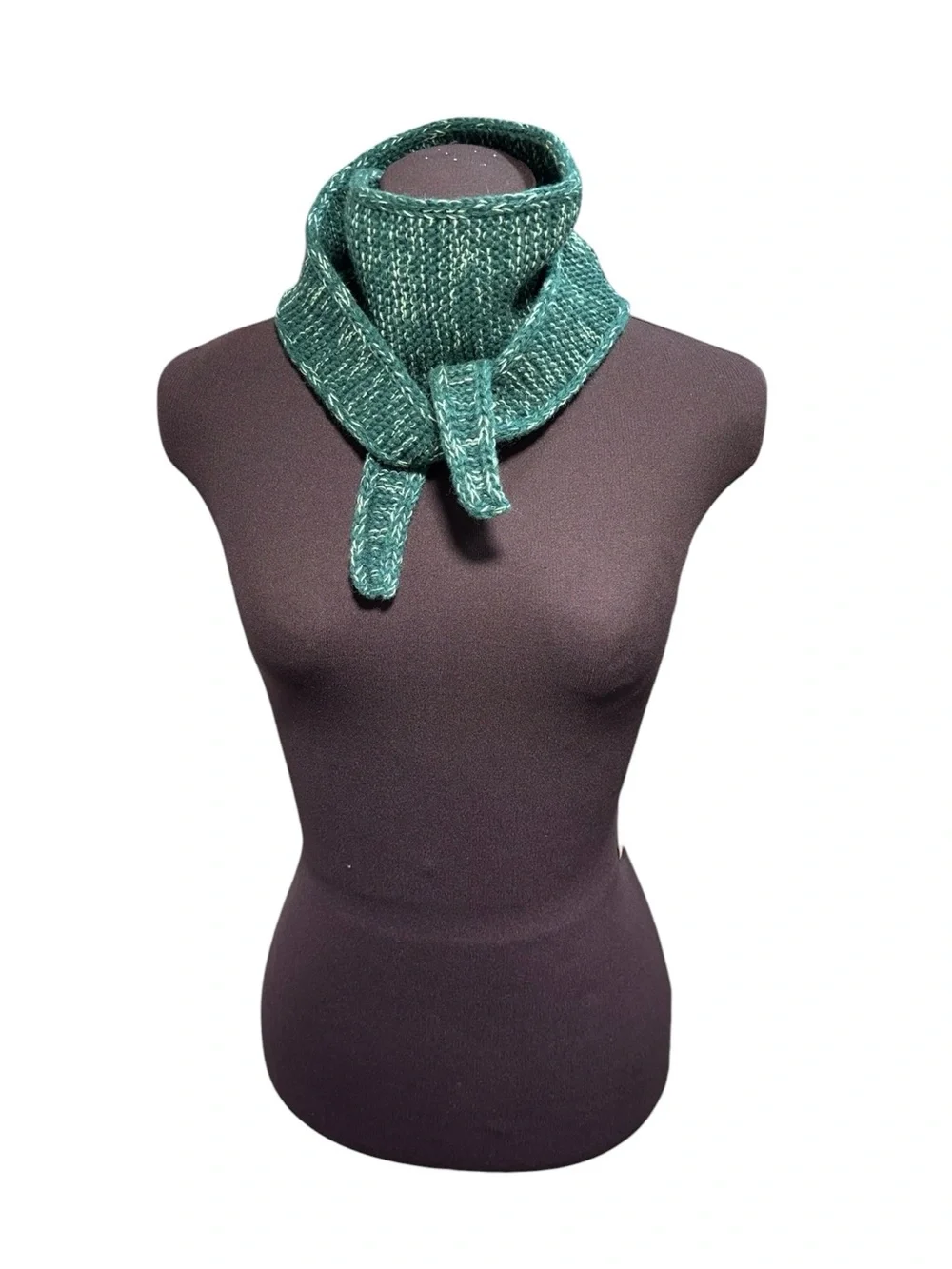 Sophie Green Cashmere Scarf Womens Handmade Knit Neck Warmer Soft Cozy Gift